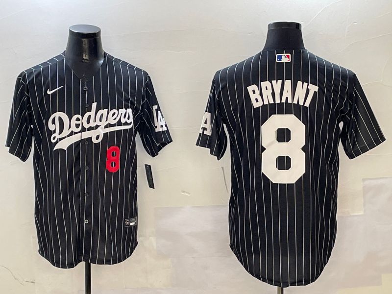 Men Los Angeles Dodgers #8 Bryant Black Stripe Jointly Name 2025 Nike MLB Jersey style 9